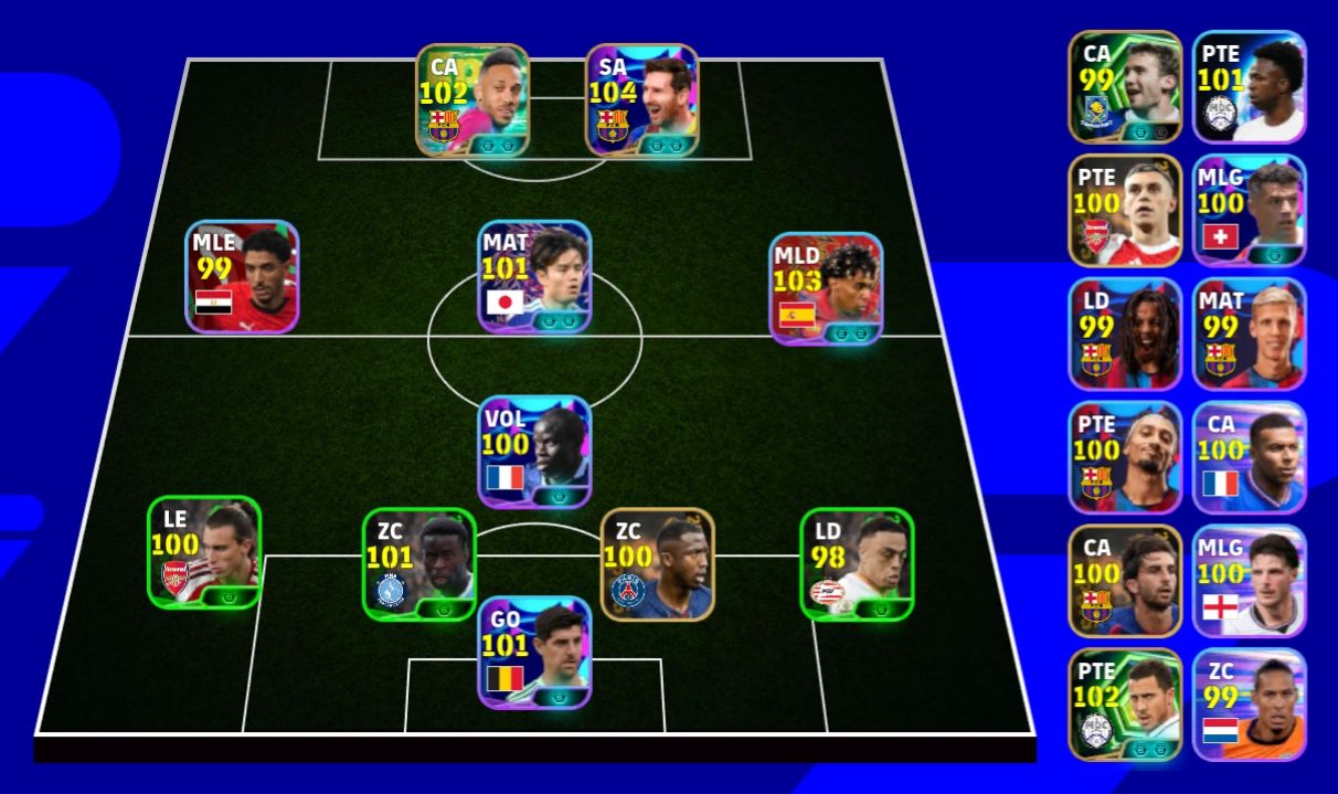 Uma conta com o messi do pack 27 e outros jogadores top