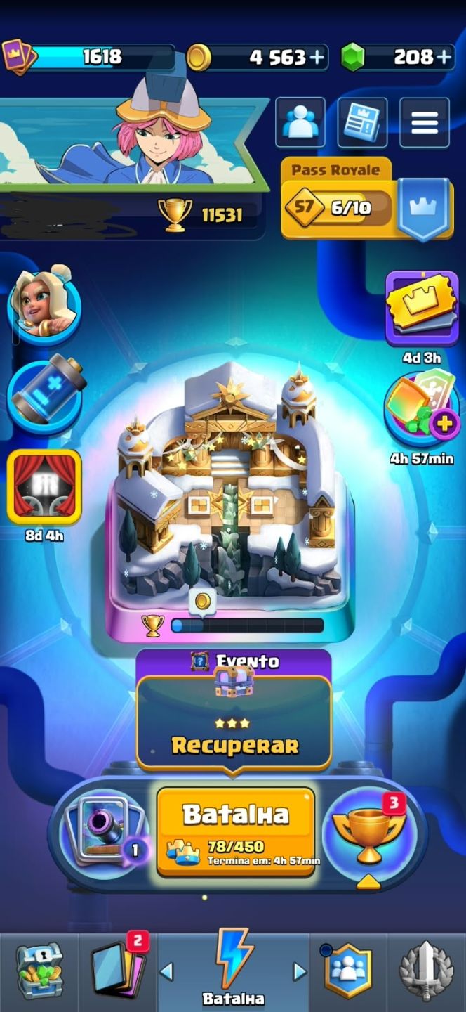 Conta Clash royale - 11.5k+ de trofeus - +11 evos - 4 heróis e mais!!