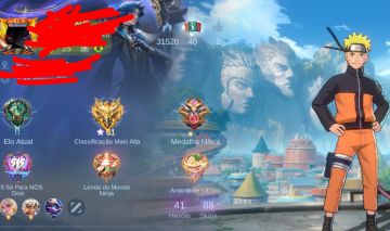 Naruto e Kimmy colector conta boa, mobile legends.