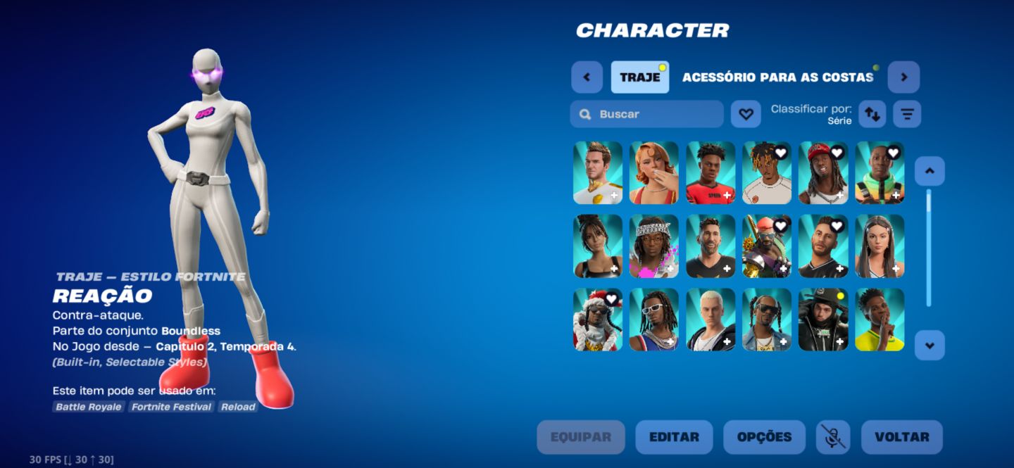 Conta fortnite 385 Skins escolhidas a dedo !!! Muita coisa q não voltam mais!!!!