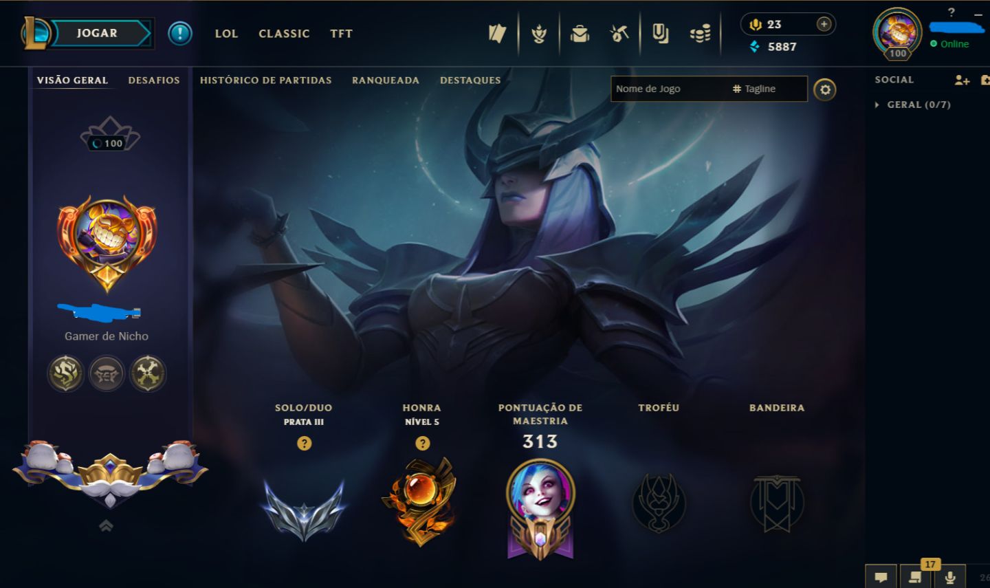 Conta rara de 2011 com kayle juiza e shaco pandemonio de prestigio