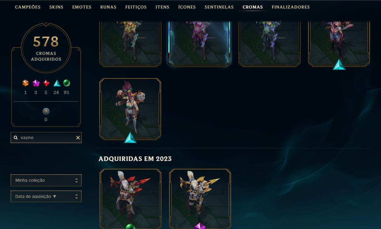 Conta de lol 2013 main sup, com skins de adcs e mid tbm o