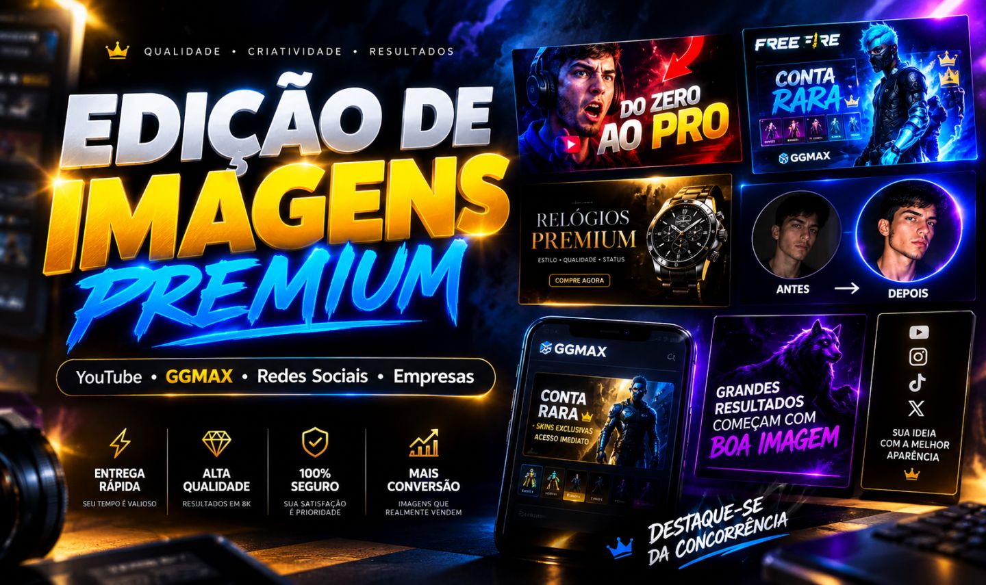 PROMOÇÃO!! DESIGNER PROFISSIONAL THUMBNAIL, EDIÇÃO PARA ANÚNCIOS, EMPRESARIAL