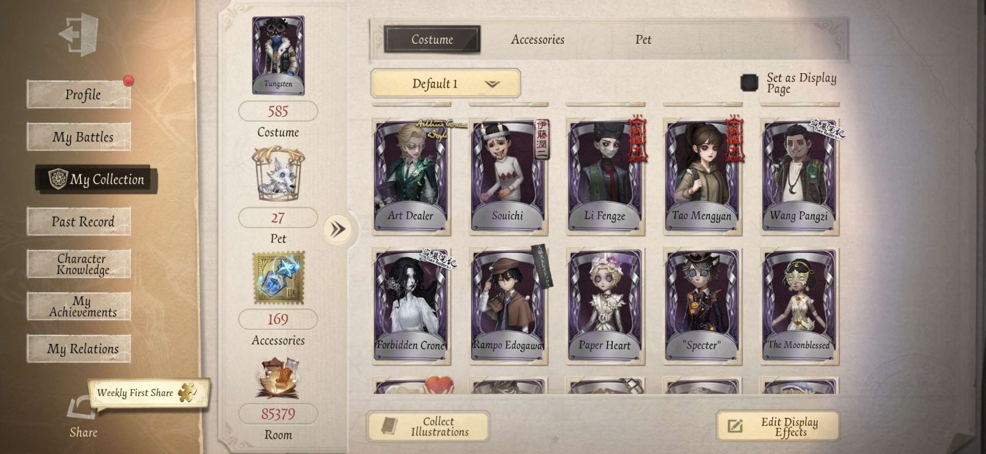 Conta identity V antiga,várias skins s e a + candy girl