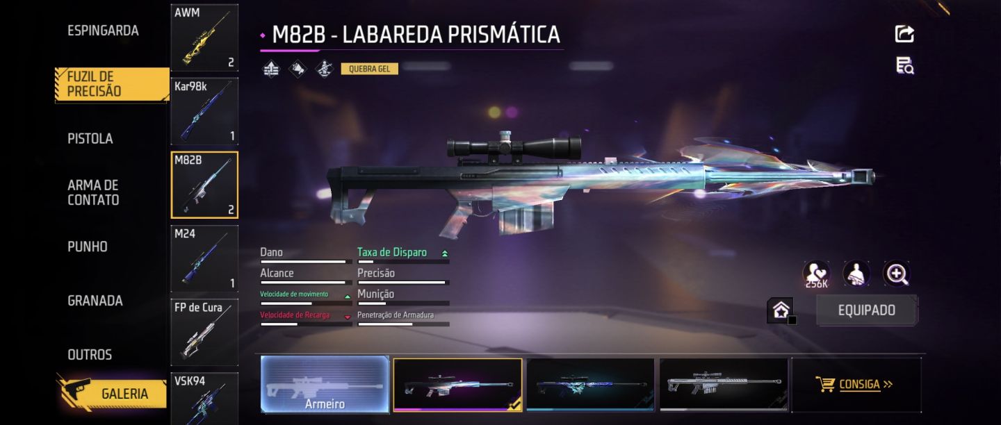 Conta de Free Fire LVL 46 + 158 Gemas