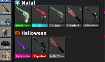 Facas e armas no mm2 (preço unico e barato)