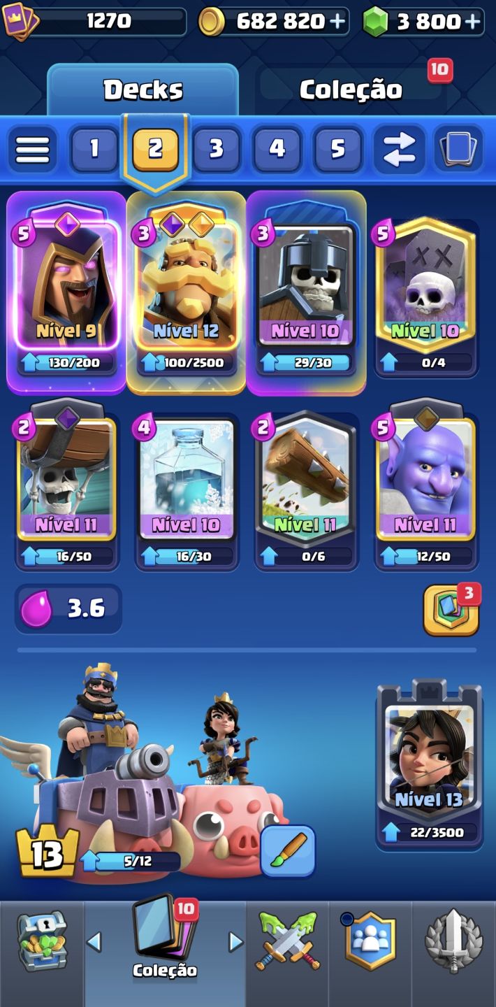 CONTA DO CLASH ROYALE ARENA 17