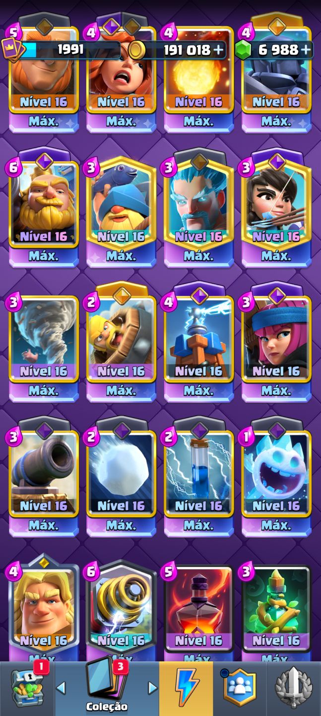 CONTA CLASH ROYALE FULL 123/123 - 7.000 GEMAS - 26 EVO - 190K OURO