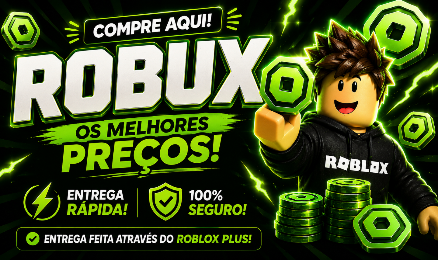 ROBUX COM OS MELHORES PREÇOS! (ENTREGUE VIA ROBLOX PLUS)
