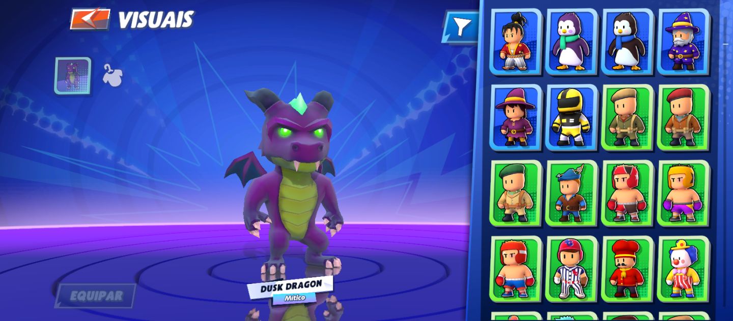 Conta de stumble guys completíssima com mais de 180 skins