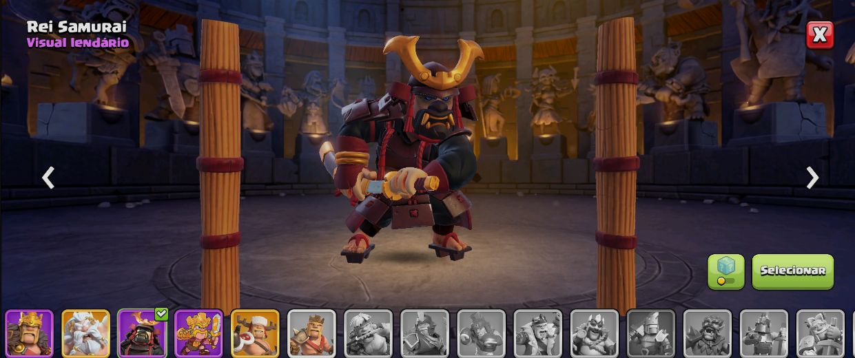 Clash of Clans CV18 muito bem upado - skins raras de heróis TKG
