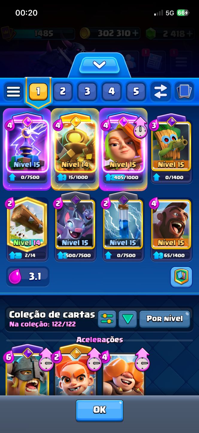 Conta Clash Royale full acesso 8 anos, 10700 troféus com 6 cartas nível 15