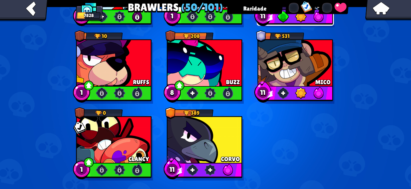 CONTA BRAWL STARS 7828 TROFÉUS