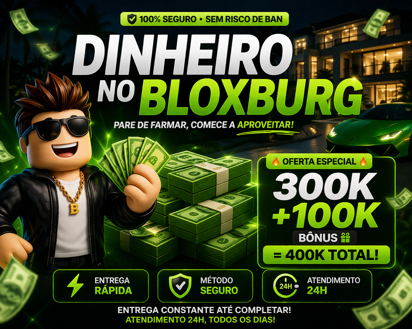 (EXCLUSIVO) Cash Bloxburg Entrega 24hrs - Leia a descrição