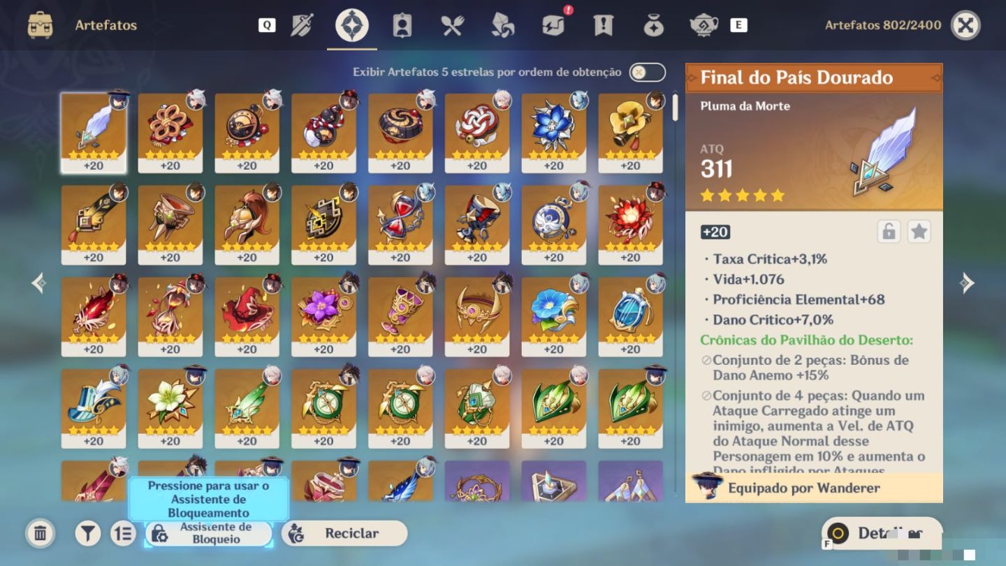 Conta Genshin Impact - AR 58 (16 personagens 5 estrelas + 7 armas 5 estrelas)
