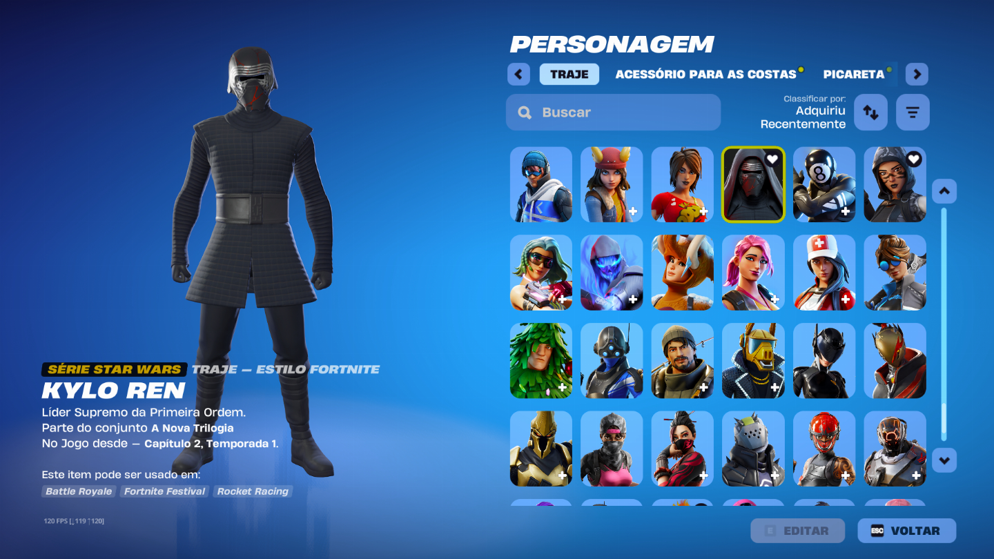 Conta de fortnite desde o cap 1 temp 6, com skins exclusivas da Playstation