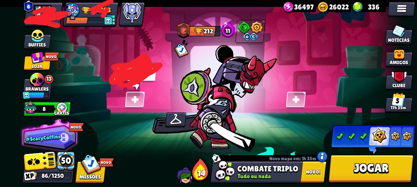Conta Brawl star 250 + skins 34 k troféu