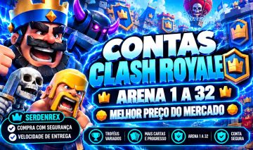 95% DE DESCONTO, CONTA CLASH ROYALE, TODAS AS ARENAS, 10,11,12,13,14,15,16,ETC.