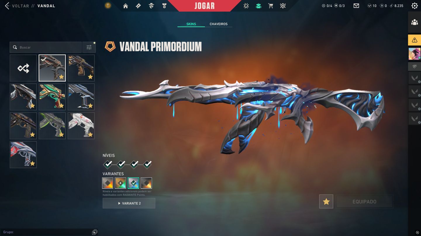 CONTA VALORANT ASC 1 FULL ACESSO CHAVEIRO DE RAD V26 E V25 VARIAS SKINS