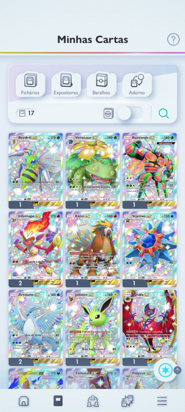 Duas contas pokémon pocket nível 60 e 40 as duas inclusas juntas, muitas raras