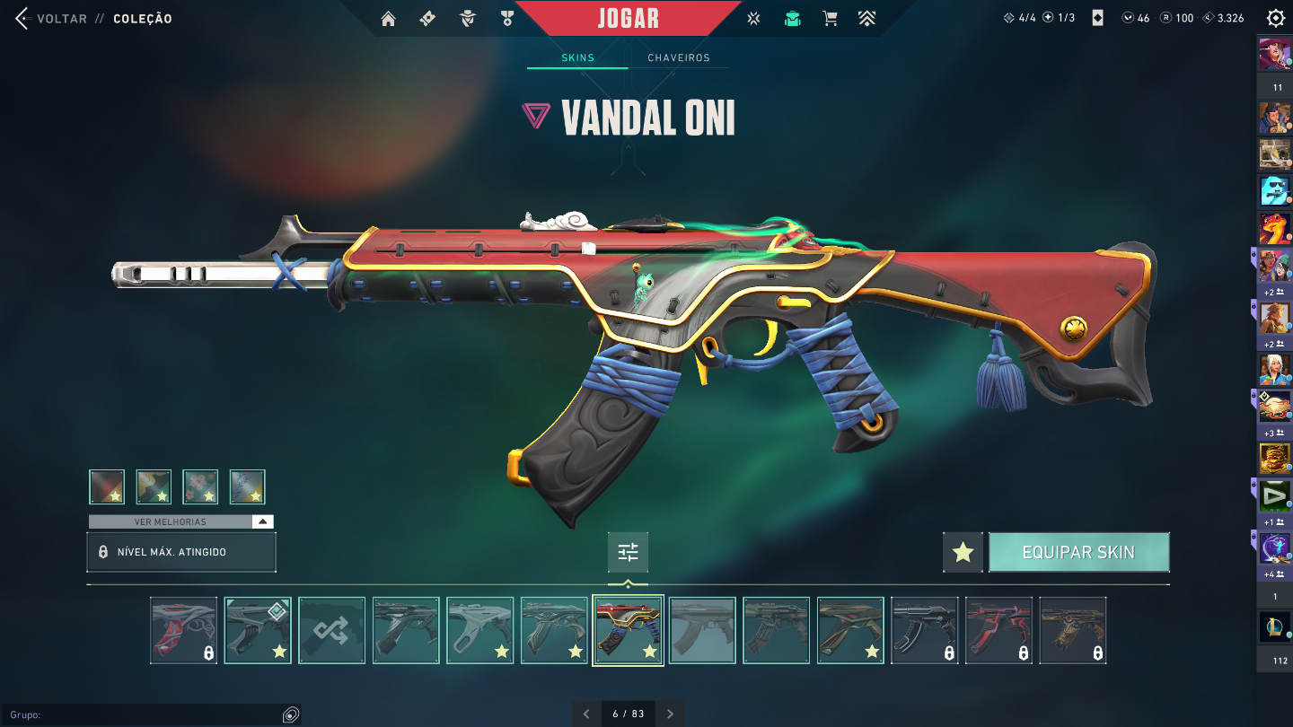 Conta de valorant com várias skins elo ouro 3 1300 gastos