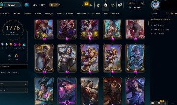 Conta LoL Ouro, todos os Champs, Com 1776 Skins, 318 Emotes, 684 Icones, 203 Cro