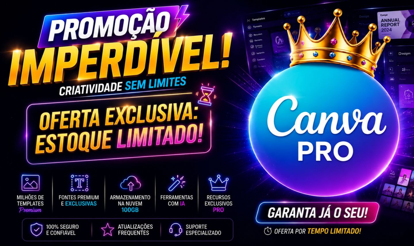 [ PROMOÇÃO RELÂMPAGO] 1 MÊS CANVAS PRO