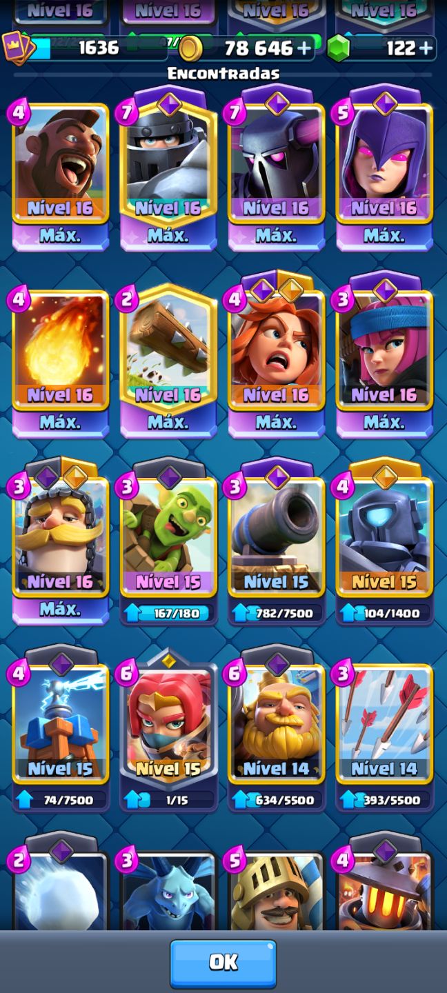 CONTA CLASH ROYALE INSANA! 13 EVOLUÇÕES, CARTAS LVL 16 E 78K DE OURO!