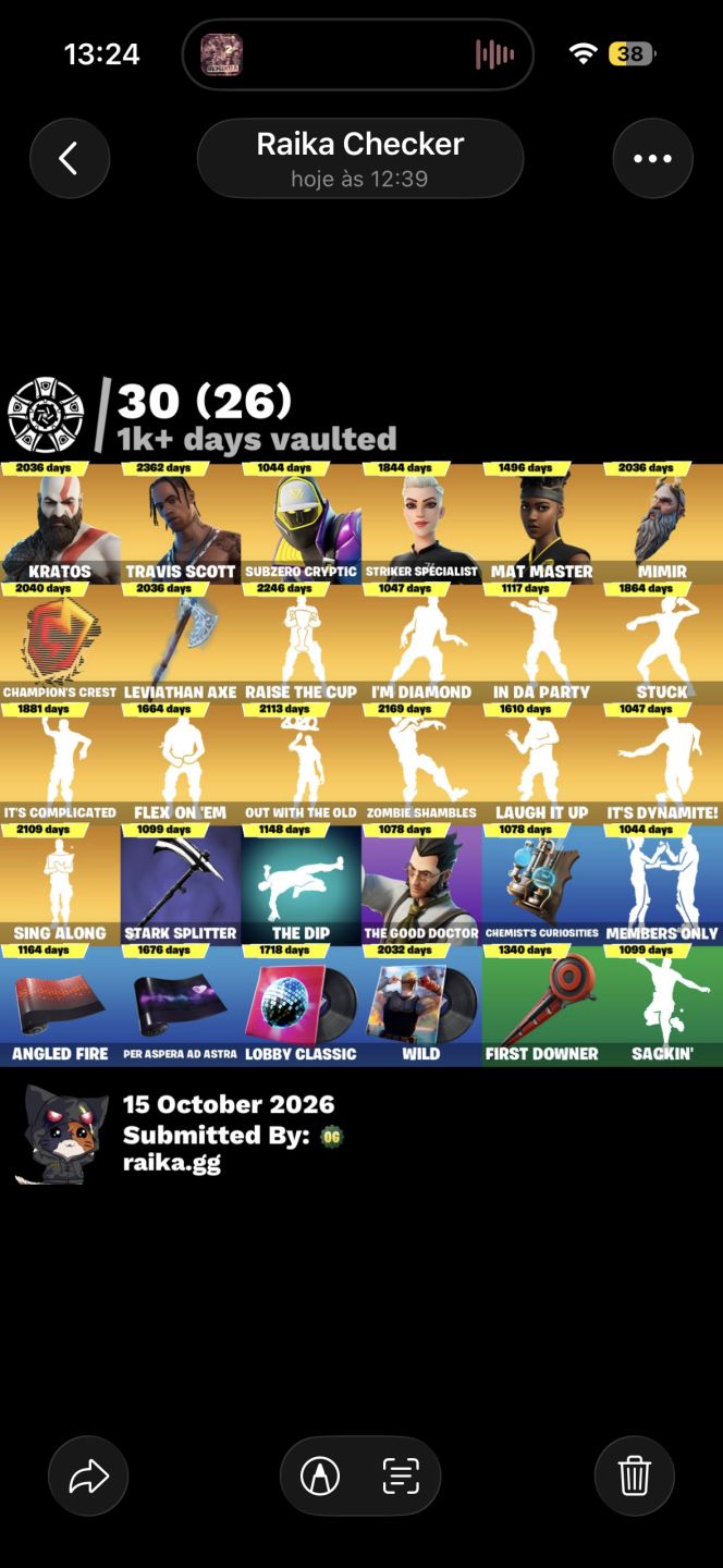 Conta fortnite. 134- Skins (SKINS EXCLUSIVAS) Travis scott, kratos, gold Midas