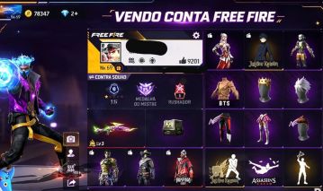 CONTA FREE FIRE QUASE LVL 70 - 6 anos