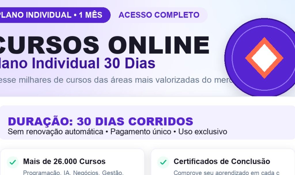 Udemy Plano Individual 30 Dias | Conta Pronta Acesso ao Acervo de Cursos