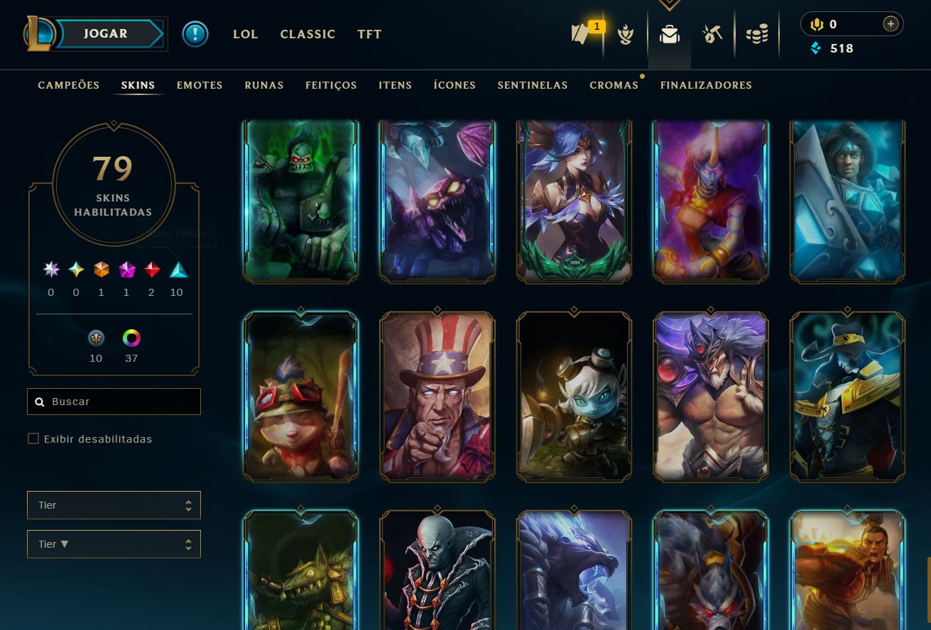 [ACESSO IMEDIATO] Esmeralda IV 79 Skins 165 Campeões MMR Buffado
