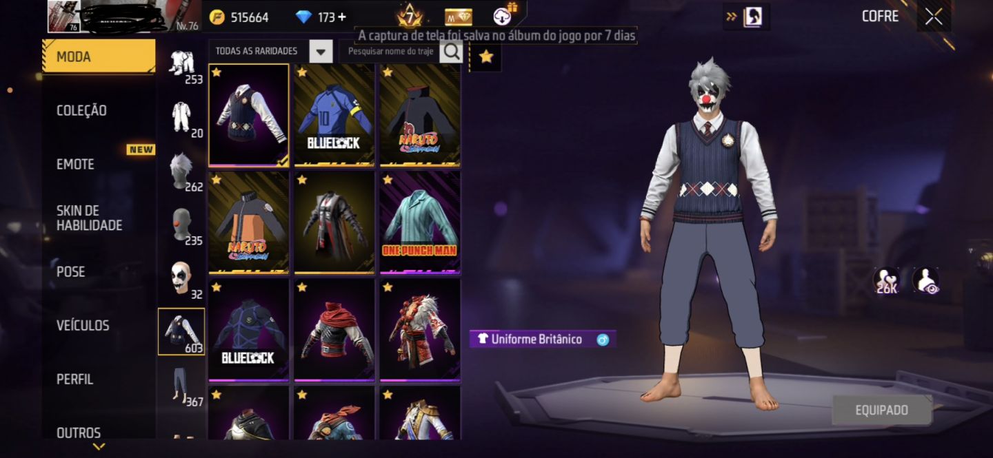 CONTA FREE FIRE PRIME 7 COM MUITAS PARCERIAS!!!!!!!