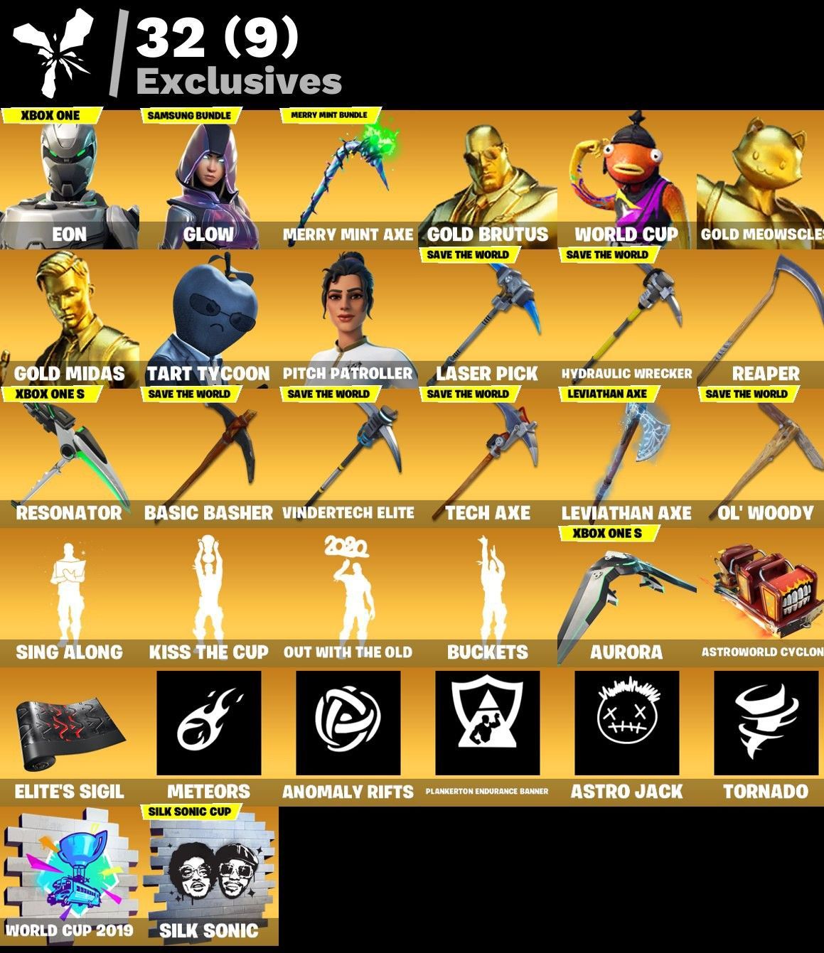 Conta com glow+minty+machado do kratos+skins og