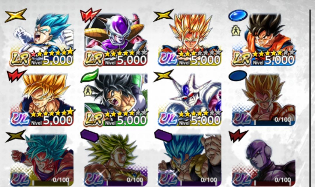 Conta de dragon ball legends com novos personagens