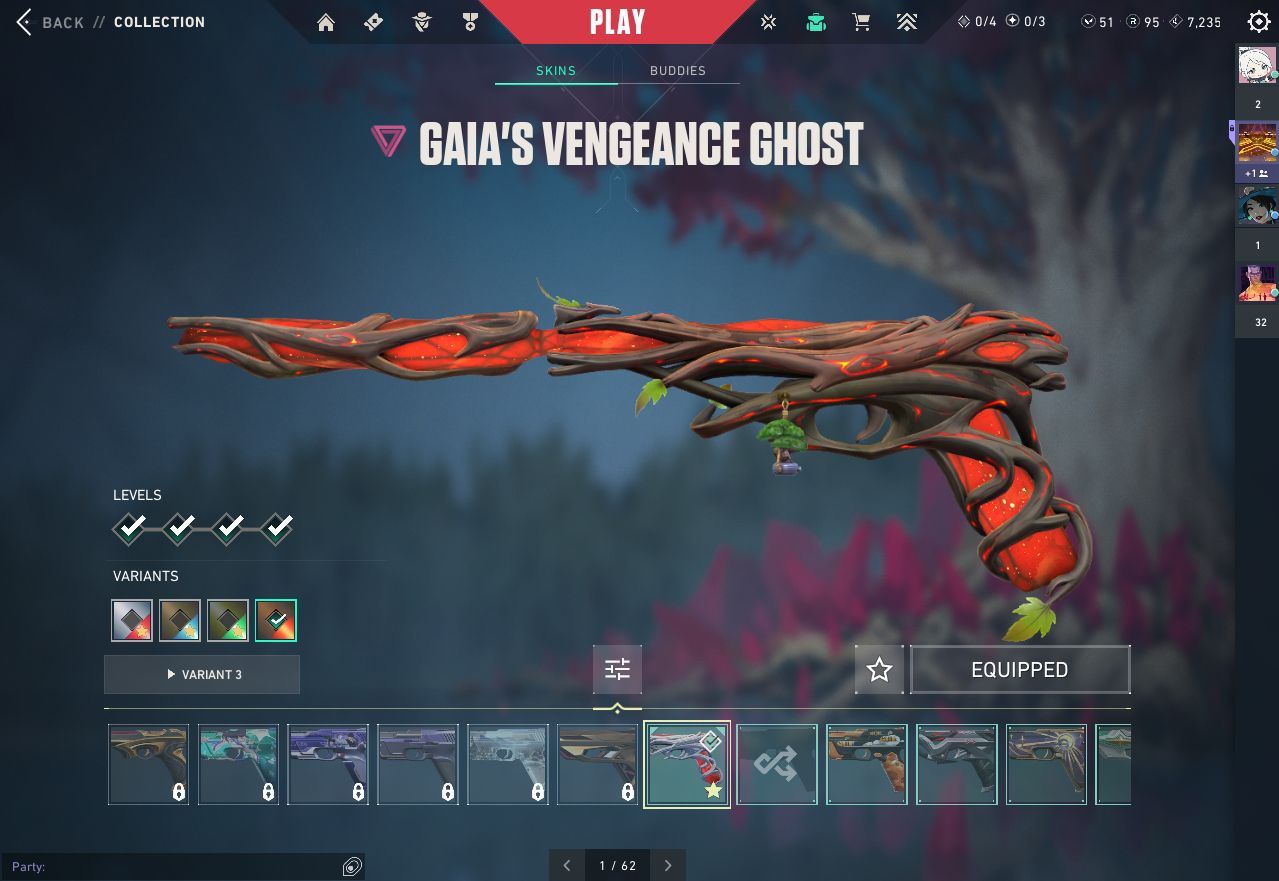 CONTA VALORANT COM 16 SKINS(Não contando de passe)