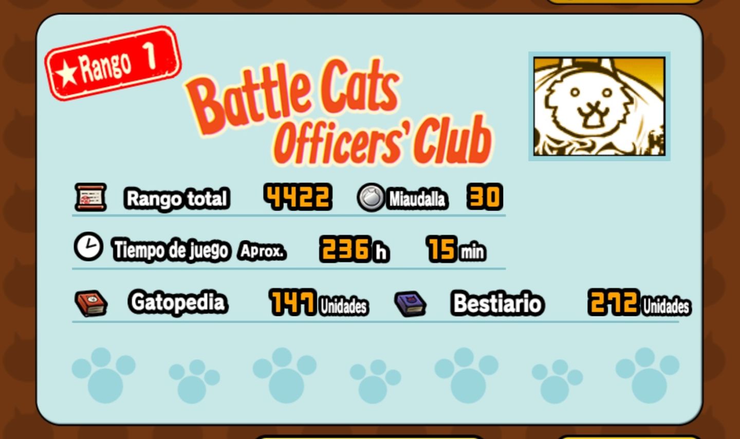 The Battles Cats conta avançada
