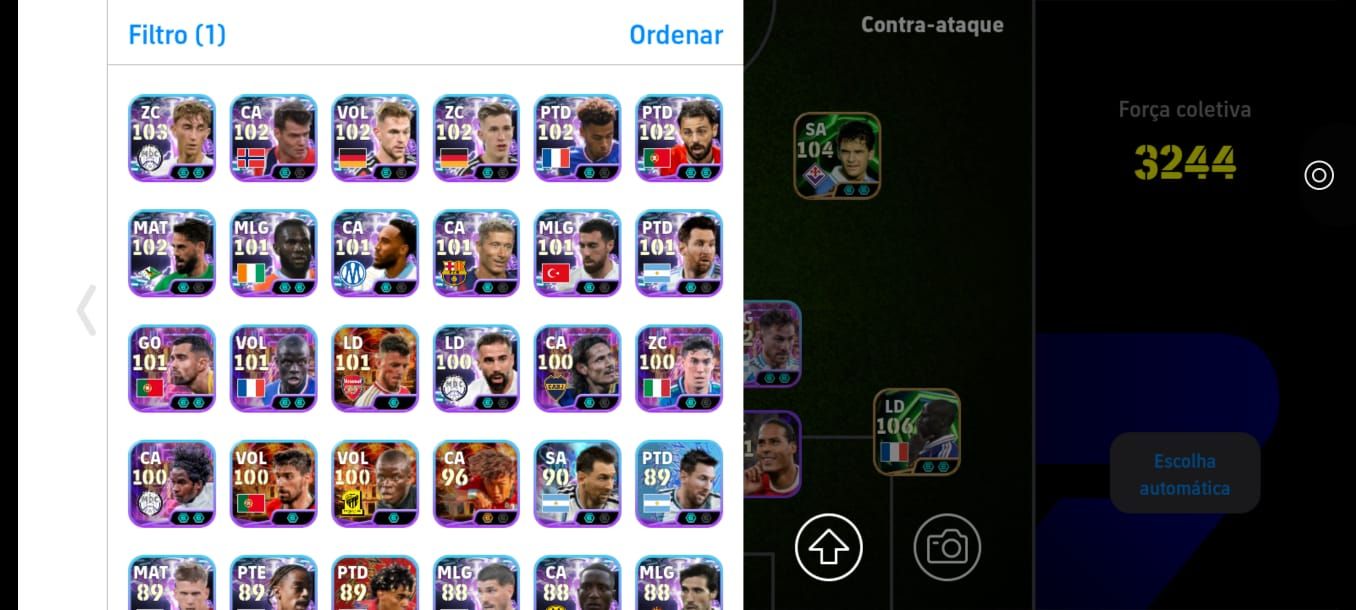 CONTA META DE EFOOTBALL MOBILE COM CARTAS RARAS DA ÉPOCA DO PES! (SUAREZ GREMIO)
