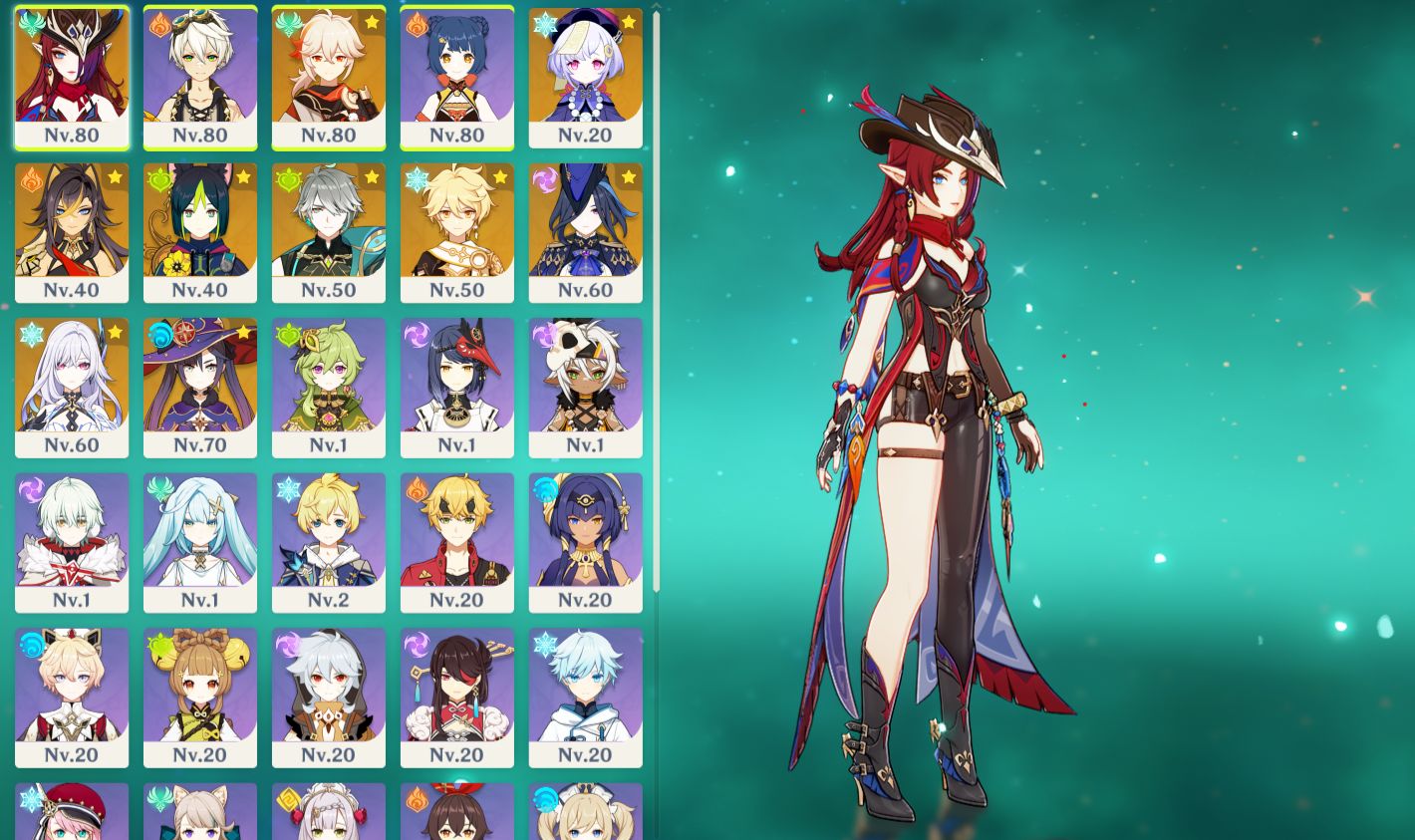 AR 51 com skirk, Kazuha, clorinde e muito outros e 4 armas t5