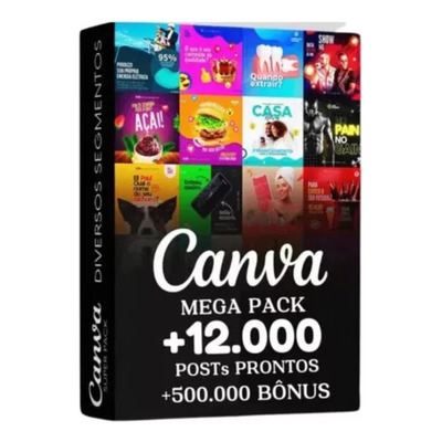 [MENOR PREÇO] PACK ARTES EDITAVEIS CANVA +12.000