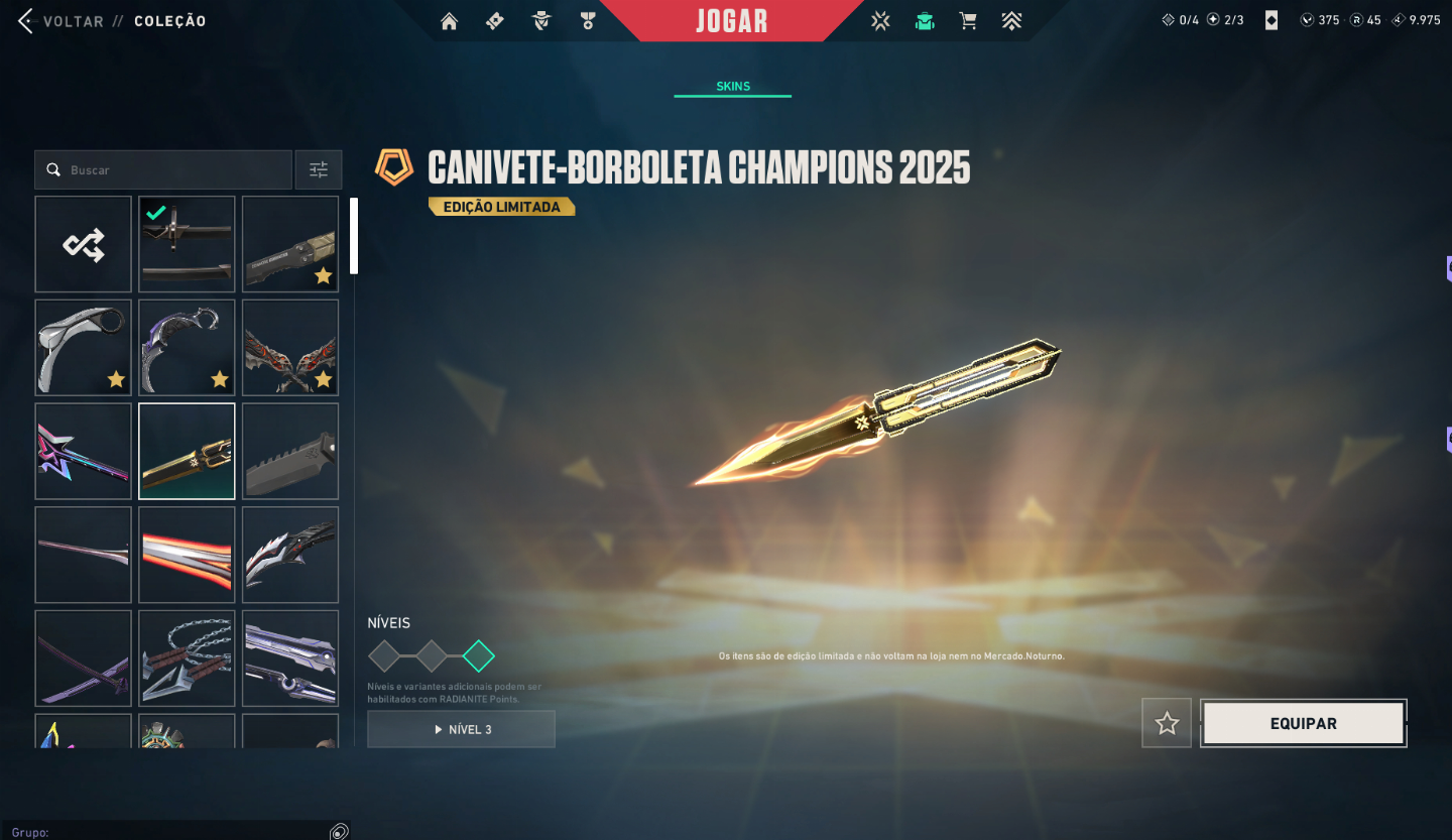 Conta valorant varias skins ex Ascendete 3