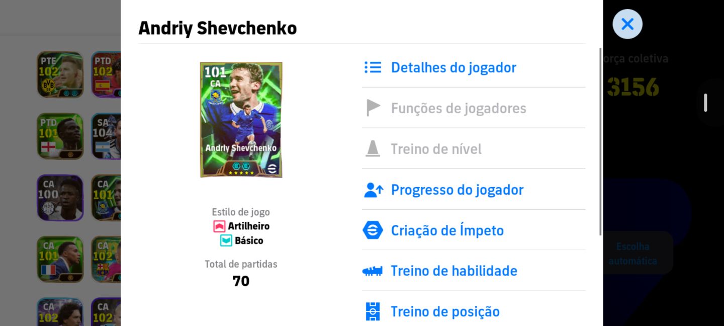 CONTA EFOOTBALL 3156 DE FORÇA