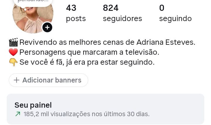 Conta de Instagram Cenas da Adriana | 820 Seguidores | Alto Engajamento |