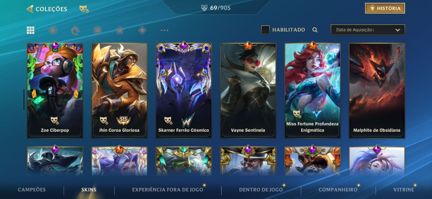 Conta Wild Rift Skins de Eventos / Mestre 3