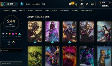 CONTA LOL NVL 500+, + DE 200 SKINS OURO II E 300K DE EA
