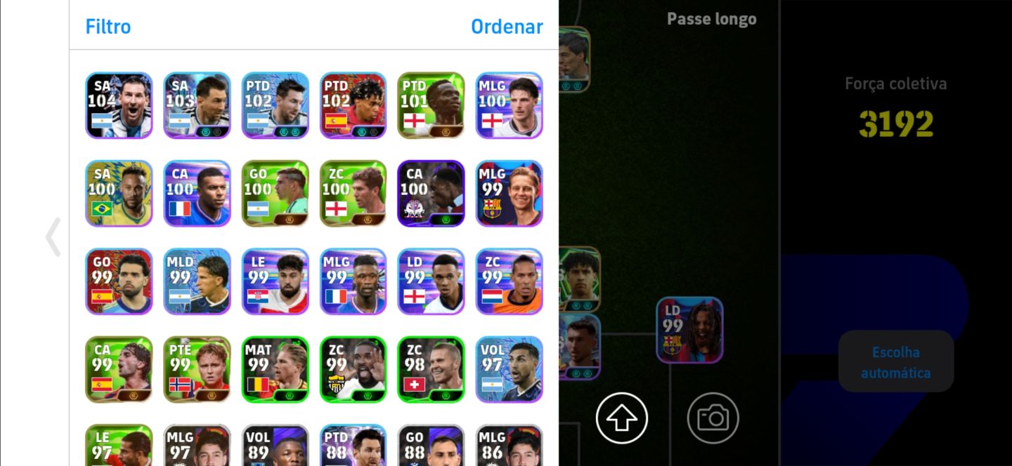 CONTA EFOOTBALL 3192 COM SUAREZ 108 E MAIS ALGUNS CRAQUES.