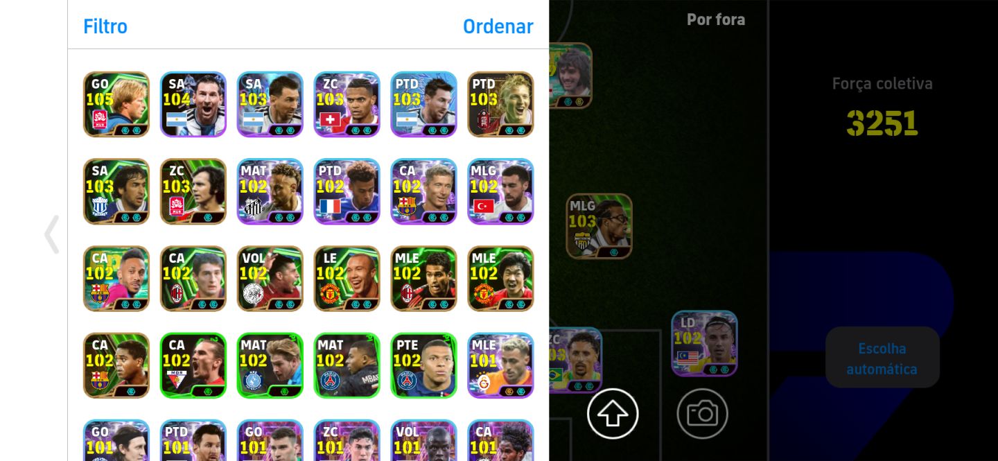CONTA EFOOTEBOL NEYMAR OLÍMPICO, BEST 109, CR7 107