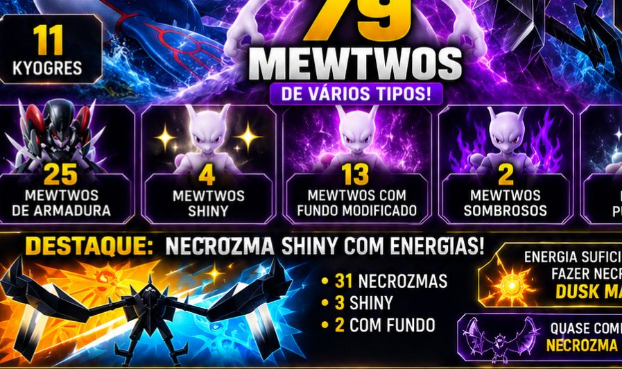 CONTA POKÉMON GO DE 2019 79 MEWTWOS + LENDÁRIOS