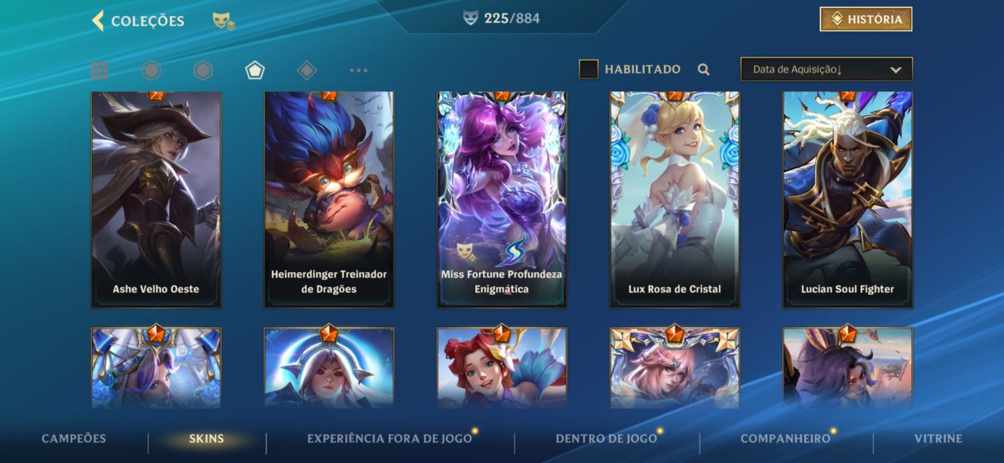 CONTA MAIN ADC + DE 200 SKINS INCLUINDO AKALI PRESTÍGIO