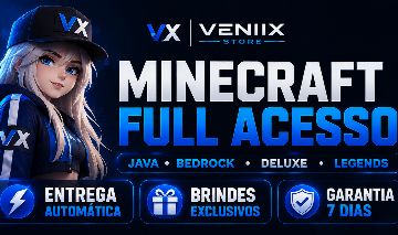 MINECRAFT FULL ACESSO (JAVA + BEDROCK / DELUXE / LEGENDS) PERMANENTE + BRINDES